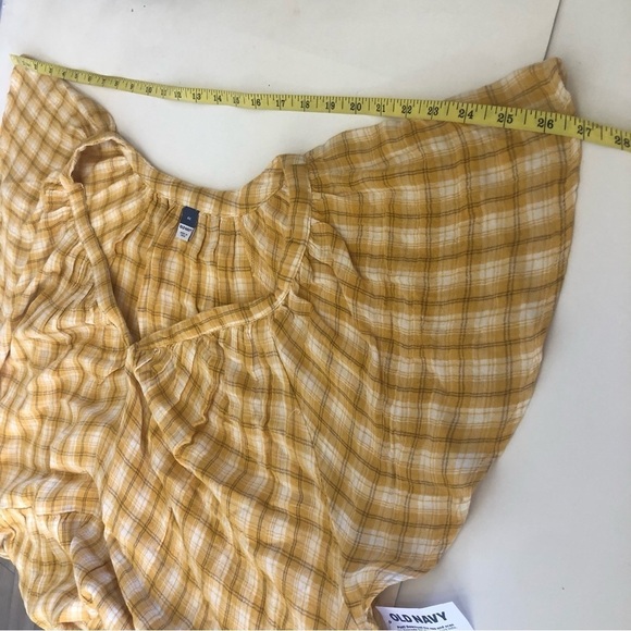 Old Navy Yellow Plaid Flutter-Sleeve Mini Swing Dress Plus Size 4X - Picture 14 of 14